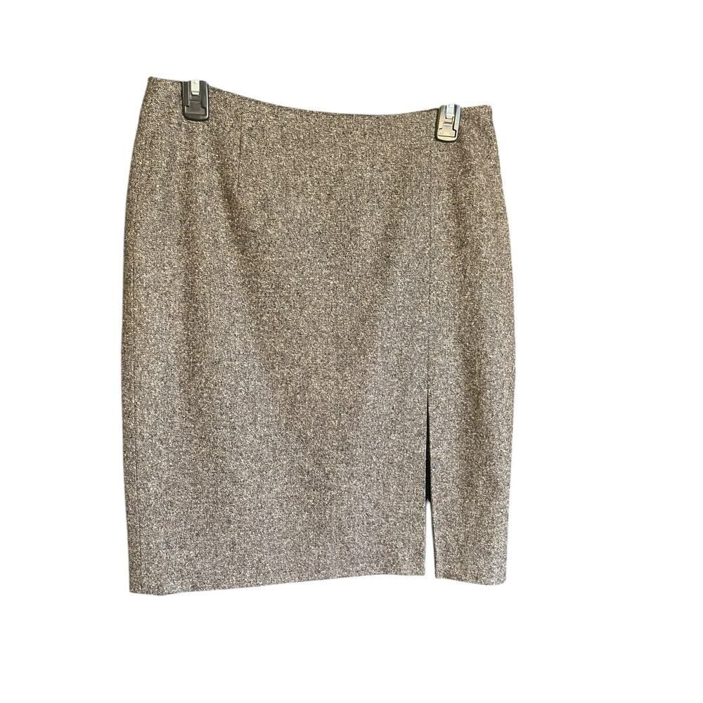 Ann Taylor Petites Gray Wool Skirt w/ Slit Size 6P, Classic Look